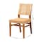 Baxton Studio Lesia Modern Bohemian Natural Brown Rattan and Walnut Brown Mahogany Wood 2Piece Dining Chair Set, PR 211-2PC-12763-ZORO - alternate 4